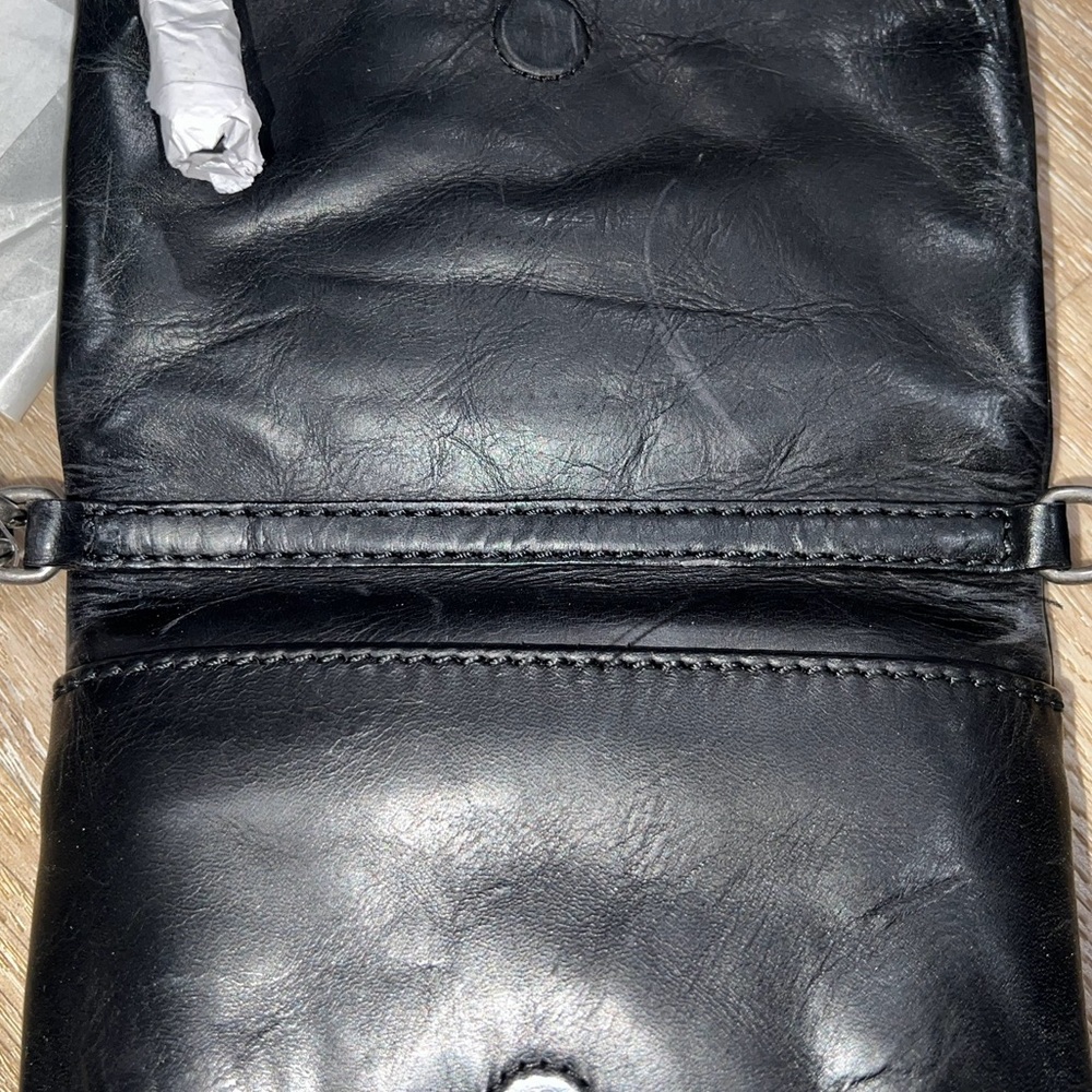 Frye Leather Melissa Stadium Crossbody & Wristlet, Black NWT - Picture 7 of 10